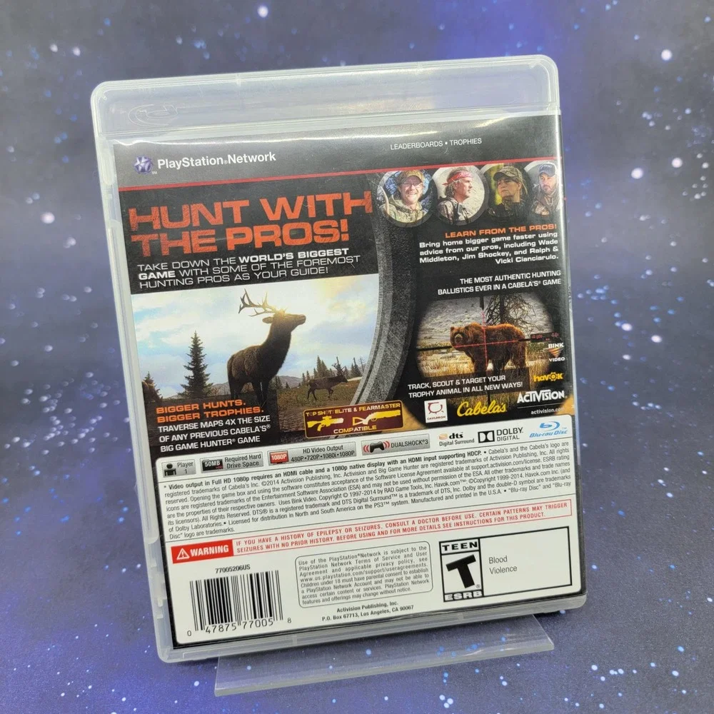 Cabelas Big Game Hunter Pro Hunts Sony PlayStation 3 PS3 Activision BLUS-31274